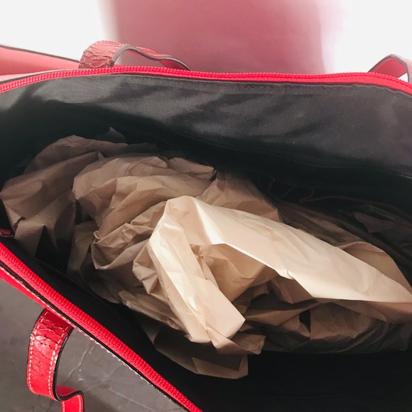 Lodis Audrey Work Bag Large Red 100% leather business Briefcase  Fire engine - Picture 4 of 13